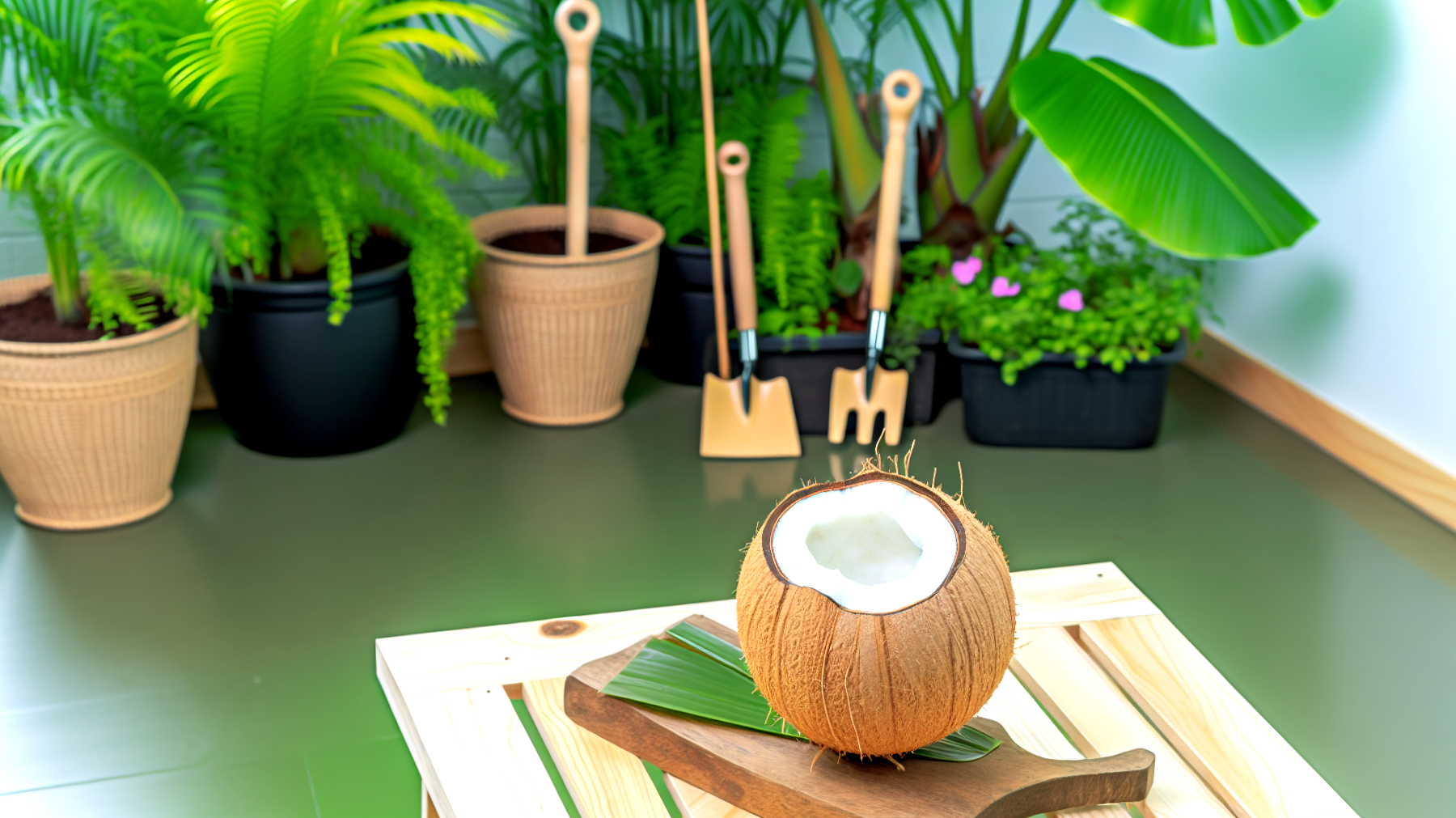 Guscio di cocco giardino giochi di luce"